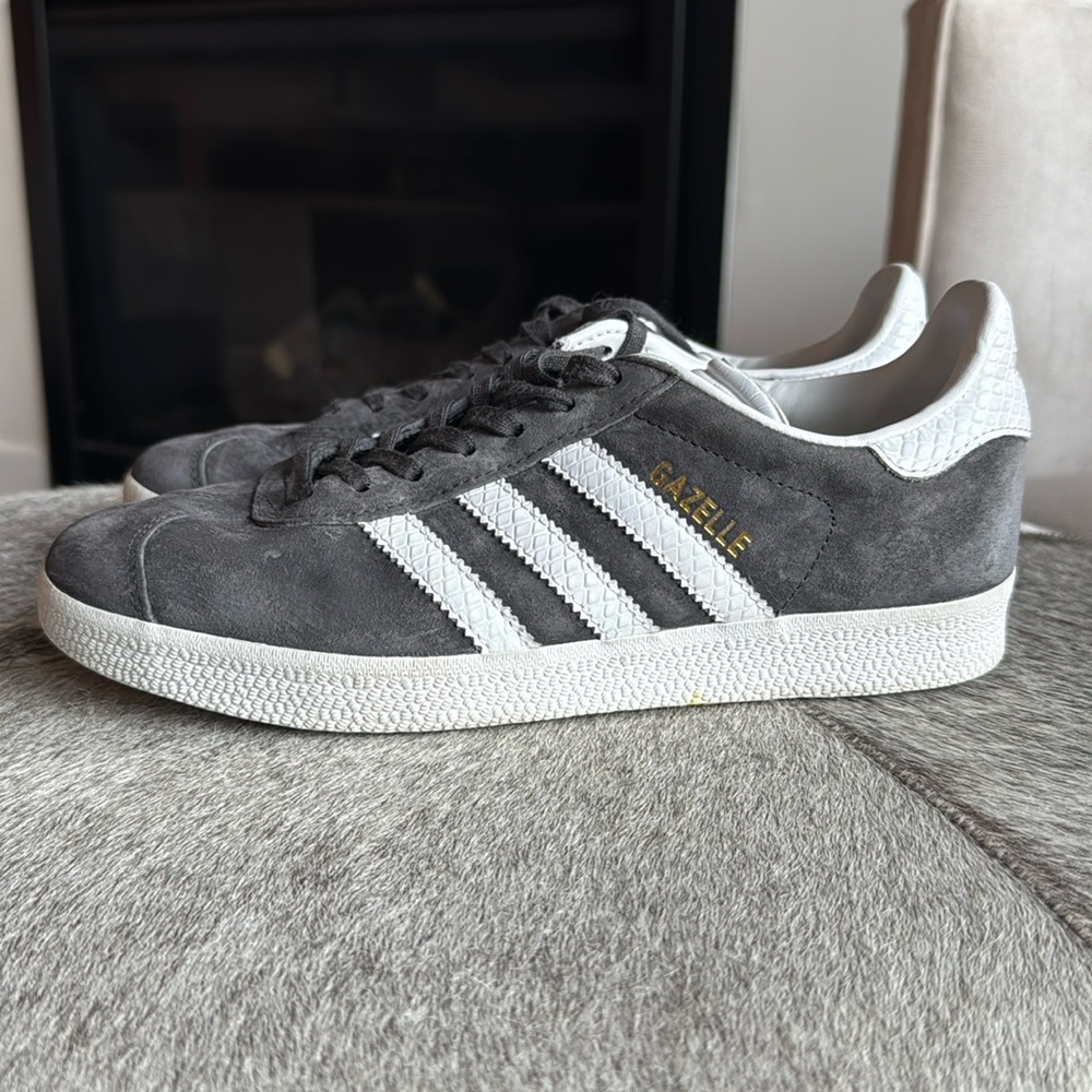 Adidas Gazelle Grey and White Sneakers